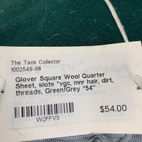 Square Wool Quarter Sheet, slots *vgc, mnr hair, dirt, threads