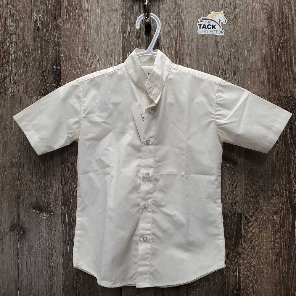 JUNIORS SS Show Shirt *NO Collar, older, v.stained, seam puckers