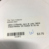 2 Plastic Jars & Lids *NEW