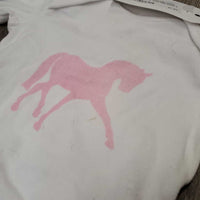 BABY LS Cotton Horse Onesie "Dressage Horse" *vgc, mnr hair, stain
