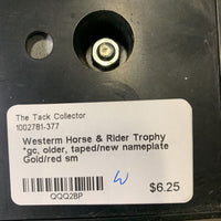 Westerm Horse & Rider Trophy *gc, older, taped/new nameplate