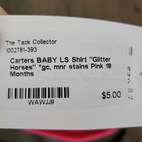 BABY LS Shirt "Glitter Horses" *gc, mnr stains