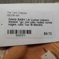 BABY LS Cotton Unicorn Sleeper *gc, mnr pills, faded, curled edges, rubs