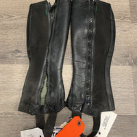Pr Leather Half Chaps *vgc, mnr rubs/stretched calves & dirt, no leather tabs