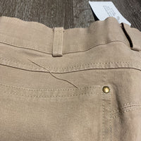 Euro Seat Breeches *loose threads, v.discolored/stained seat & legs, seam puckers, faded, undone stitching, stains