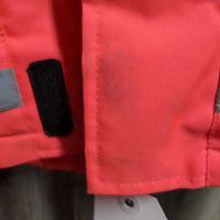 Reflective Winter Riding Jacket - Pink, zip, flag back/roll into collar *xc, v.mnr stitch rubs
