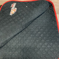 Friction Free Quilt Jumper Pad, embroidery covered *vgc, clean, mnr stain, hair, puckered binding