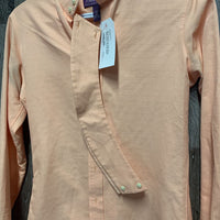 LS Show Shirt, 2 Button Collars *gc, older, snags, seam puckers
