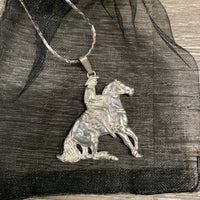 Western 19Horse & Rider Necklace, bag *xc
