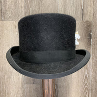 100% Fur Felt Bowler Hat, Hvy Vinyl Helmet Bag *gc, dirt, film & stains, light warping, older, peeled off sticker
