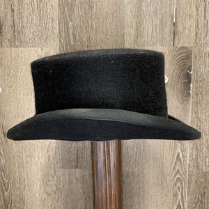100% Fur Felt Bowler Hat, Hvy Vinyl Helmet Bag *gc, dirt, film & stains, light warping, older, peeled off sticker