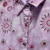 LS Western Shirt, snaps *gc, mnr threads, seam puckers, wrinkles