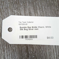 Bumble Bee Bridle Charm, White Silk Bag
