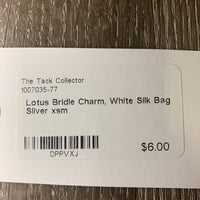 Lotus Bridle Charm, White Silk Bag