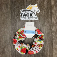 "Ponies & Flowers" Cotton Hair Scrunchie, tag *new
