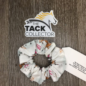 "Jumping Horses" Cotton Hair Scrunchie, tag *new