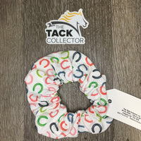 "Horseshoes" Cotton Hair Scrunchie, tag *new