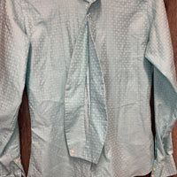 LS Show Shirt, 2 Button collars *gc, older, seam puckers, crinkles