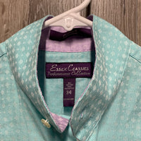 LS Show Shirt, 2 Button collars *gc, older, seam puckers, crinkles
