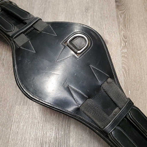 Anatomic Thick Wide Padded Dressage Girth, x2 els, Center D Ring *vgc, clean, faded, rubs, hairy seams, mnr dirt, hair, scratches