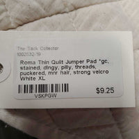 Thin Quilt Jumper Pad *gc, stained, dingy, pilly, threads, puckered, mnr hair, strong velcro
