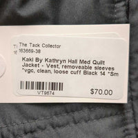 Med Quilt Jacket - Vest, removeable sleeves *vgc, clean, loose cuff
