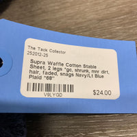 Waffle Cotton Stable Sheet, 2 legs *gc, shrunk, mnr dirt, hair, faded, snags