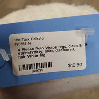 4 Fleece Polo Wraps *vgc, clean & stains/?dirty, older, discolored, hair
