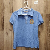 SS Polo Shirt, 1/4 Button Up *vgc, mnr curled collar