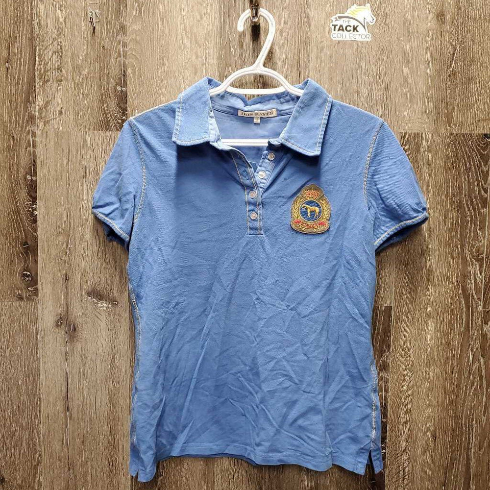 SS Polo Shirt, 1/4 Button Up *vgc, mnr curled collar