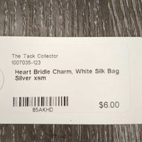 Heart Bridle Charm, White Silk Bag
