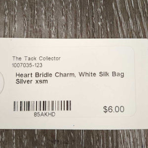 Heart Bridle Charm, White Silk Bag
