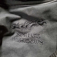 Duffel Bag, shoulder strap, "Spruce Meadows" *gc, hairy, faded, edge rubs