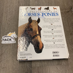 The Encyclopedia of Horses & Ponies by Tamsin Pickeral *torn & cracked binding, yellowed, dirt, fair