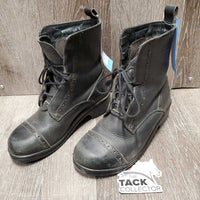 Pr Lined Paddock Boots, Laces *fair, dirty, scratches, torn tab, v.scraped
