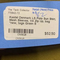 LS Polo Sun Shirt, Mesh Sleeves, 1/4 Zip Up, bag *new, tags
