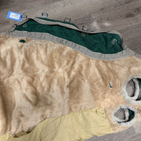 Hvy Fleece Lined Full Winter Hood, Face, 2 leg straps *older, stains, undone stitching, fair, rubs, sm holes, fair
