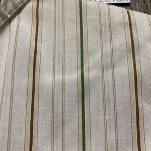 SL Show Shirt, attached button collar *gc, mnr stain, older, seam puckeres