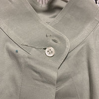 LS Show Shirt, x2 button collars *gc, lint, threads, stained edges, seam puckers, older, embroidered collars