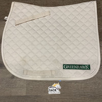 Thick Quilt Jumper Pad "Greenhawk", 1x piping *gc, mnr dirt, stained, hair, strong velcro, pills