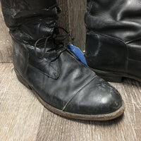Pr Thick Field Boots, Pull On *fair, older, film, rubs, scuffs, rundown heels
