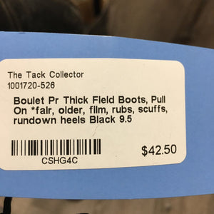 Pr Thick Field Boots, Pull On *fair, older, film, rubs, scuffs, rundown heels