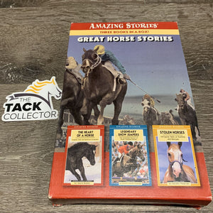 Amazing Stories 3 Box Set: Great Horse Stories - The Heart of a horse, Stolen Horses, Legendary Show Jumpers *books: like new, box: bent & torn