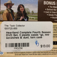 Heartland Complete Fourth Season DVD Set, 3 plastic cases *gc, mnr scratches & dust, torn case

