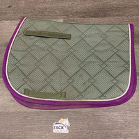 Quilted Pony Jumper Pad, 1x piping *gc, v. dirty, hair, stains, piping rubs, mnr pills, strong velcro
