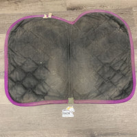 Quilted Pony Jumper Pad, 1x piping *gc, v. dirty, hair, stains, piping rubs, mnr pills, strong velcro
