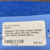Thin Quilt Jumper Saddle Pad *gc, clean, mnr hair, binding rubs, stains, threads
