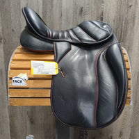 17" W *5.5" Zaldi Lander Dressage Monoflap, Navy Cover, 23" Padded Girth, 60" Stirrup Leathers, Double Bridle x2 Reins, Extra Padded Seat, Med Front Exterior Blocks, Foam Panels, Large Rear Gusset Panels, Flaps:17.5"L x 12.5"W Serial #: 130730 17 32