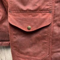 Short Oilskin Jacket, hood *gc, scuffs, hairy, scratches, mnr stains, rubs & dirt