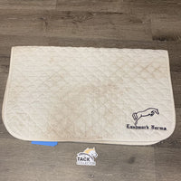 Quilted Baby Saddle Pad, embroidered *gc, clean, stained, dingy, pills, puckered